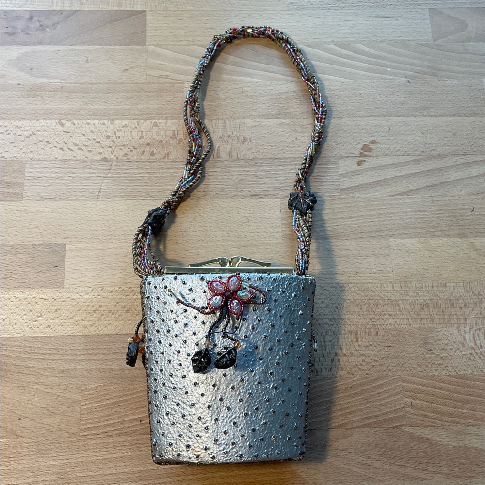 Mary Frances Beaded Evening Bag | Metallic Leather | Embellished Art Purse - Picture 4 of 8